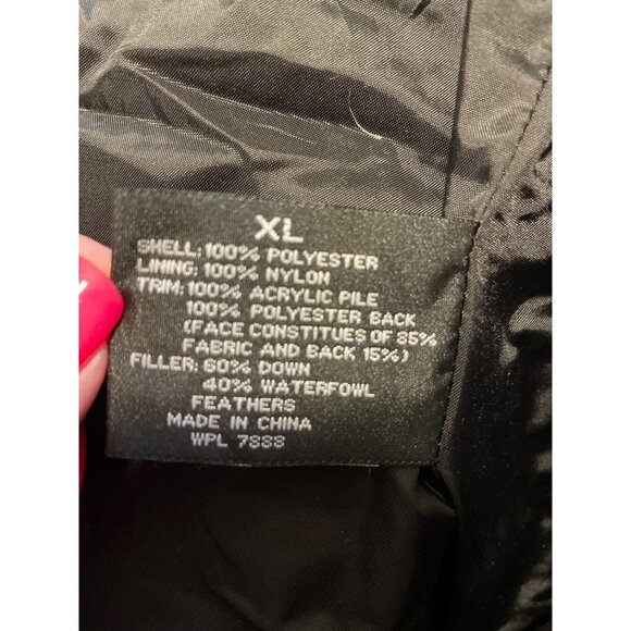 Centigrade Black Quilted Long Down Blend Filled Full Zip Coat Sz XL - Picture 12 of 14